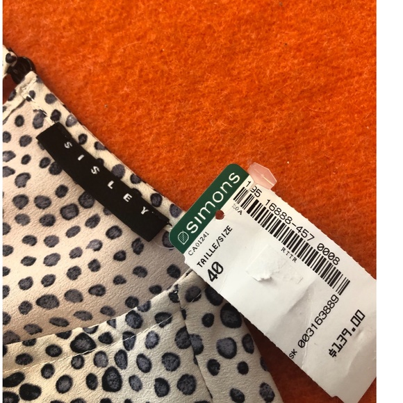 Sisley patterned gray dot fluid dress NWT - Picture 6 of 11